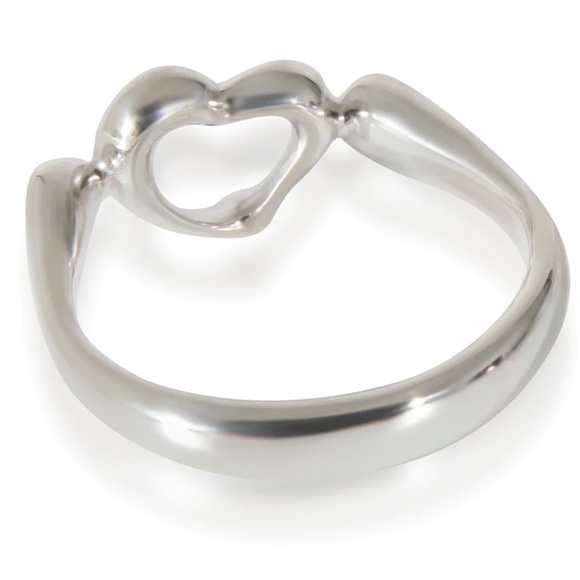 Tiffany & Co.Elsa peretti Open Heart Ring +pouch box Authentic size4.⭐️⭐️⭐️⭐️ - Picture 8 of 17